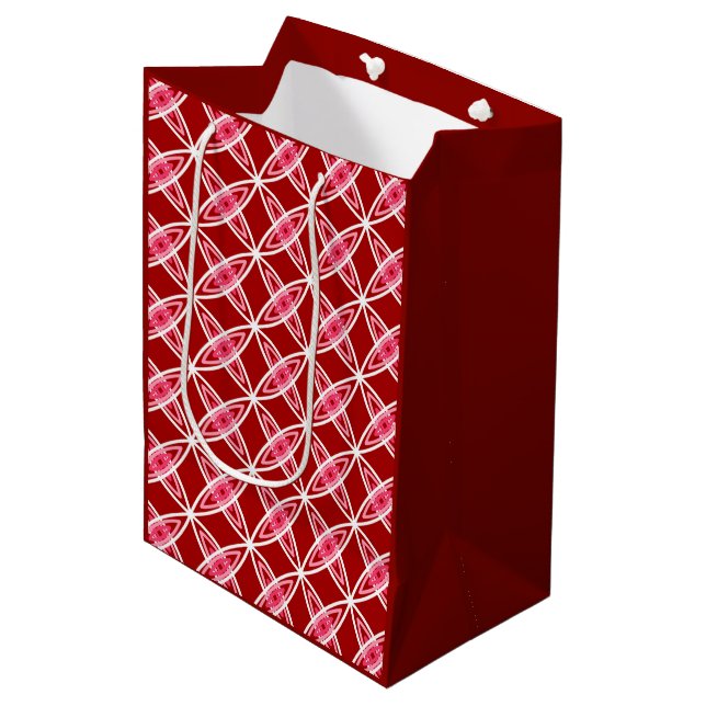 Sac Cadeau Moyen Moderne du milieu du XXe siècle Impression atomiqu (Devant Angle)
