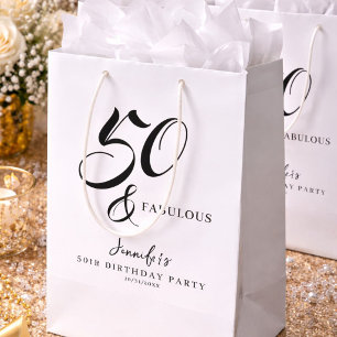 Sac Cadeau Moyen Moderne Élégant Noir Blanc Cinquante Fantastique A