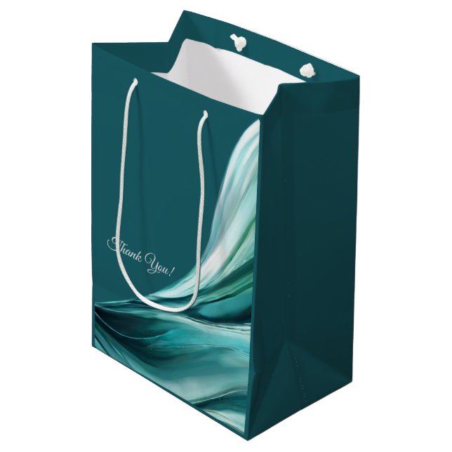 Sac Cadeau Moyen Moderne et chic émeraude vert- (Devant Angle)