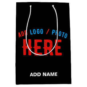 SAC CADEAU MOYEN MODERNE ET MODERNE PERSONNALISABLE NOIR VÉRIFIÉ