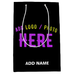 SAC CADEAU MOYEN MODERNE ET MODERNE PERSONNALISABLE NOIR VÉRIFIÉ