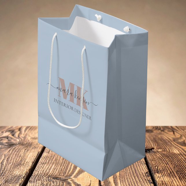 Sac Cadeau Moyen Modert Mocha Mousse Monogram Poussiéreux Bleu (Créateur téléchargé)