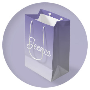 Sac Cadeau Moyen (Modifiable) Ombre couleur violet clair et votre t