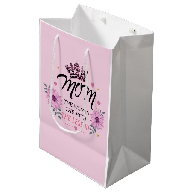 Sac Cadeau Moyen Mom The Legend Mother's Day Gift (Devant Angle)