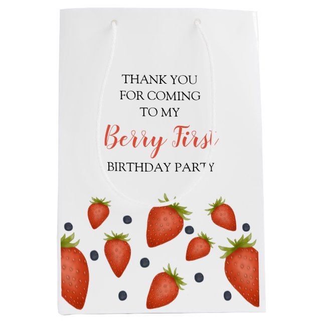 Sac Cadeau Moyen Mon Berry premier anniversaire (Devant)