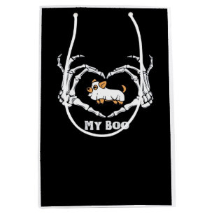 Sac Cadeau Moyen Mon Costume Boo Chihuahua Avec Mains Coeurs Squele