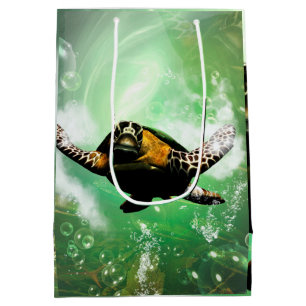 Sac Cadeau Moyen Monde sous-marin avec le seaturtle