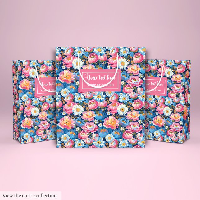 Sac Cadeau Moyen Monogramme couleurs pastel aquarelle emballage cad (Monogram pastel colors watercolor gift packaging Medium Gift Bag)