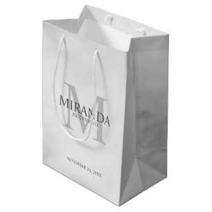 Sac Cadeau Moyen Monogramme et nom de la servante d'accueil personn