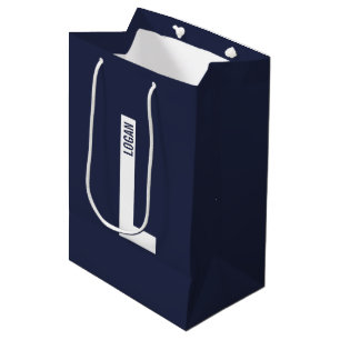 Sac Cadeau Moyen Monogramme et nom personnalisés modernes