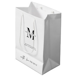 Sac Cadeau Moyen Monogramme minimaliste de logo d'entreprise modern