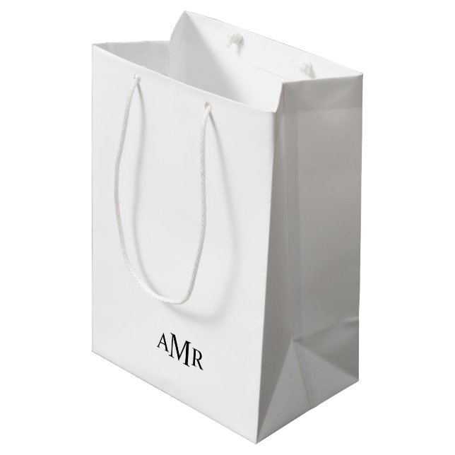 Sac Cadeau Moyen Monogramme personnalisé classique (Devant Angle)