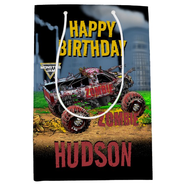 Sac Cadeau Moyen Monster Jam - Anniversaire Zombie (Devant)
