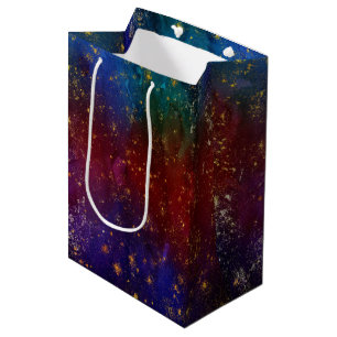 Sac Cadeau Moyen Moody Ombre Psychédélique Grunge Gold Stardust M