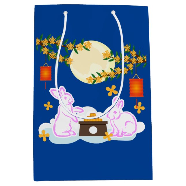 Sac Cadeau Moyen Moon Rabbit Mooncake Osmanthus (Devant)