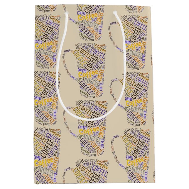 Sac Cadeau Moyen Mot café Mug Art II (Devant)
