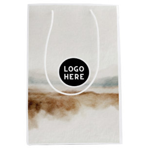 Sac Cadeau Moyen Motif Abstrait Minimaliste Aquarelle Naturelle