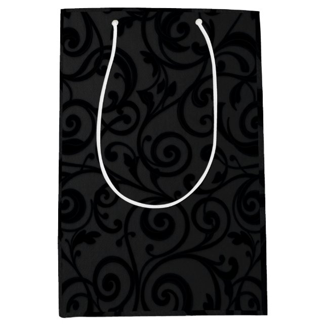 Sac Cadeau Moyen Motif Abstrait noir torride (Devant)