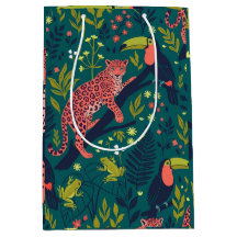 Motif animalier de jungle luxuriante