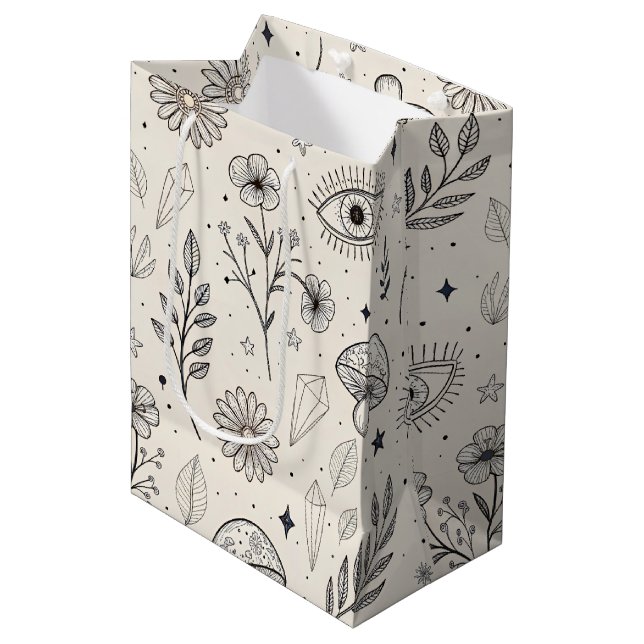 Sac Cadeau Moyen Motif botanique céleste (3) (Devant Angle)