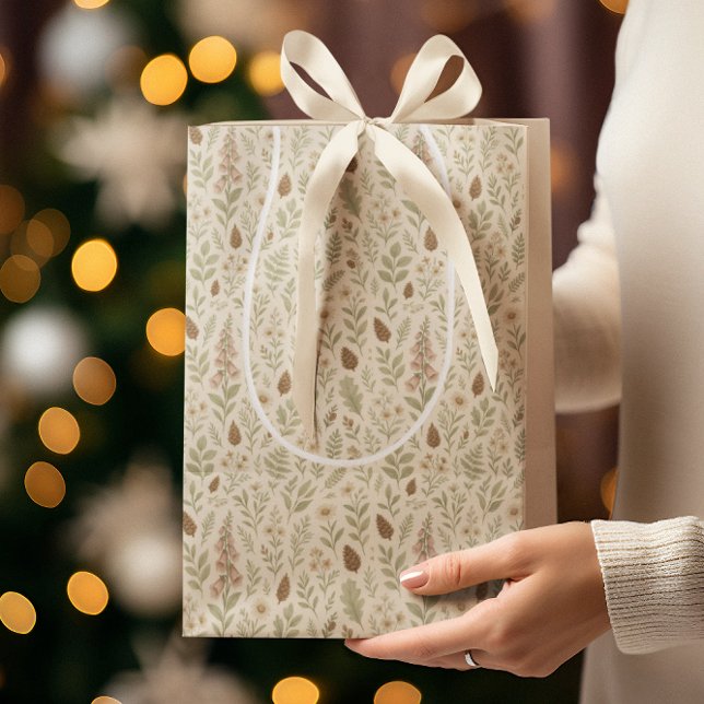 Sac Cadeau Moyen Motif botanique d'automne | Rêves d'automne (Créateur téléchargé)