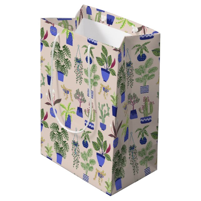 Sac Cadeau Moyen Motif Cactus (Dos Angle)