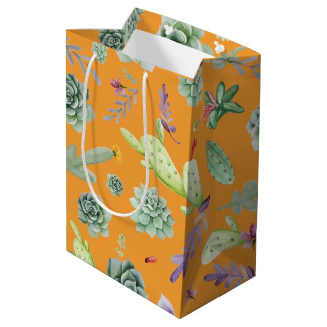 Sac Cadeau Moyen Motif Cactus 11 (Dos Angle)