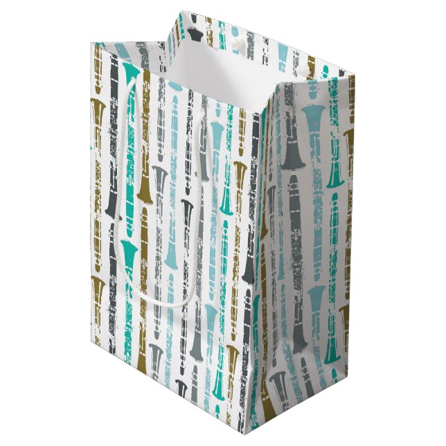 Sac Cadeau Moyen Motif Clarinet (Devant Angle)