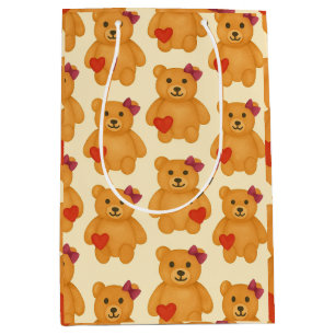 Sac Cadeau Moyen Motif classique d'ours en peluche