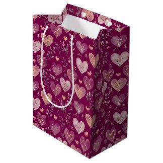 Sac Cadeau Moyen motif coeurs 2