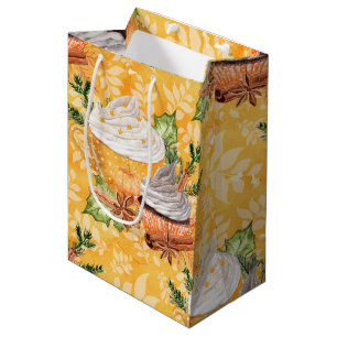 Sac Cadeau Moyen Motif d'automne de Thanksgiving