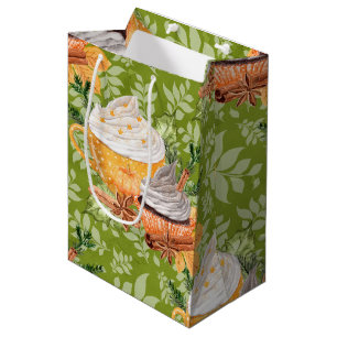 Sac Cadeau Moyen Motif d'automne de Thanksgiving