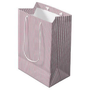 Sac Cadeau Moyen Motif de bande violet et blanc mauve clair