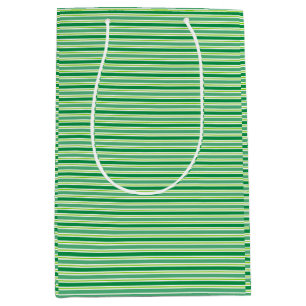 Sac Cadeau Moyen Motif de bandes vertes de la Saint-Patrick-54608