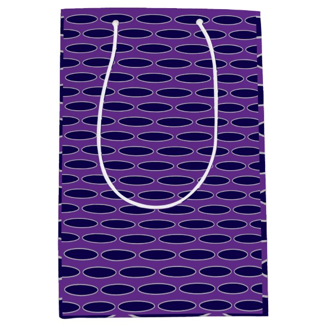Sac Cadeau Moyen Motif de chaîne violet ovale (Devant)
