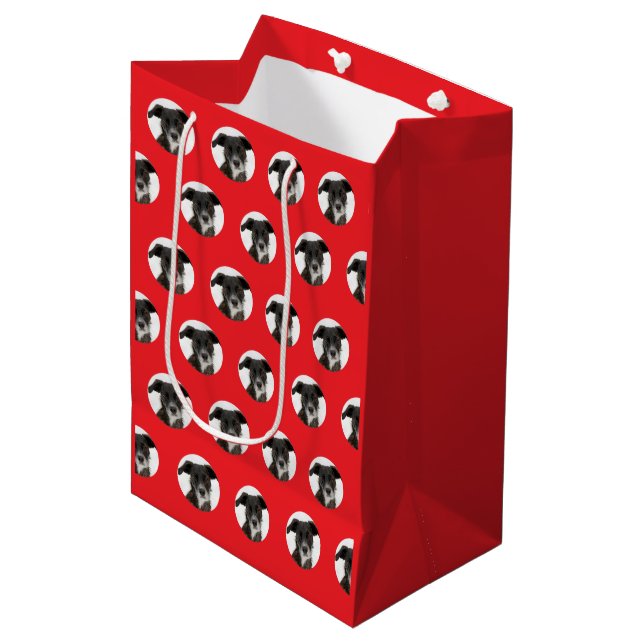 Sac Cadeau Moyen Motif de compagnie personnalisé (Devant Angle)
