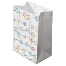 Motif de cordes de cœur pastel | Minimaliste migno