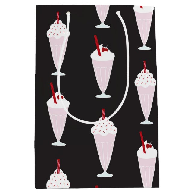 Sac Cadeau Moyen motif de Diner Milkshakes 1950 (Devant)