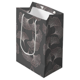 Sac Cadeau Moyen Motif de feuille de Ginkgo japonais