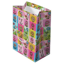 Motif de fleurs coloré tendance Rétro pour anniver