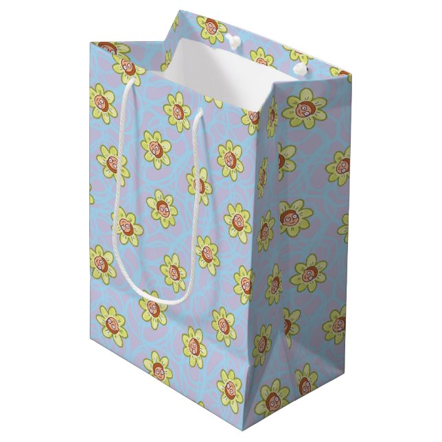 Sac Cadeau Moyen Motif de fleurs Morty (Devant Angle)