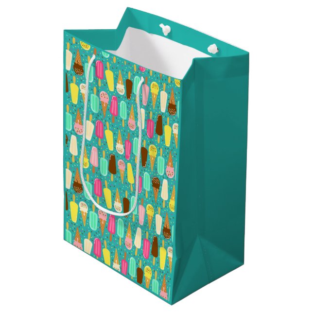 Sac Cadeau Moyen Motif de glace coloré Conception de dopamine (Devant Angle)