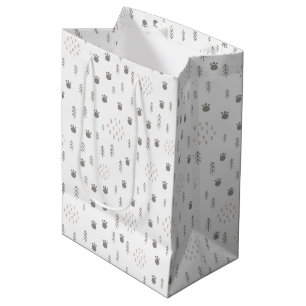 Sac Cadeau Moyen Motif de la piste animale du bois mûre