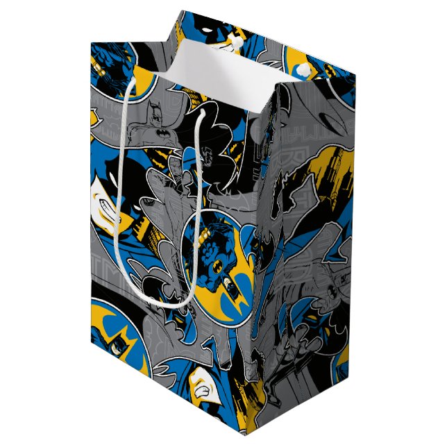 Sac Cadeau Moyen Motif de lancer à fond Batman (Devant Angle)