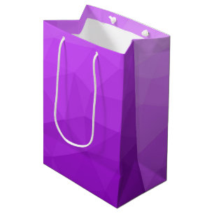 Sac Cadeau Moyen Motif de maillage géométrique dégradé de lavande v