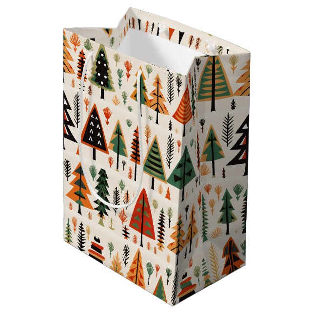 Sac Cadeau Moyen Motif de Noël d'art populaire scandinave (Dos Angle)