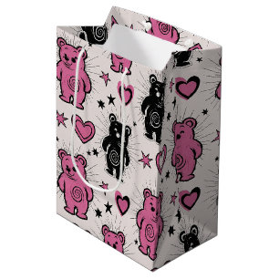 Sac Cadeau Moyen Motif de nounours en dessin animé mignon