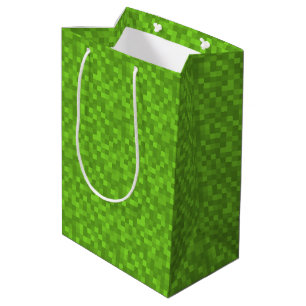 Sac Cadeau Moyen Motif de pixel vert Rétro 8 bits de jeu