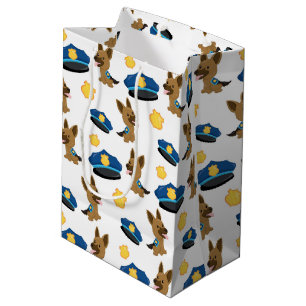 Sac Cadeau Moyen Motif de police