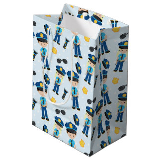 Sac Cadeau Moyen Motif de police